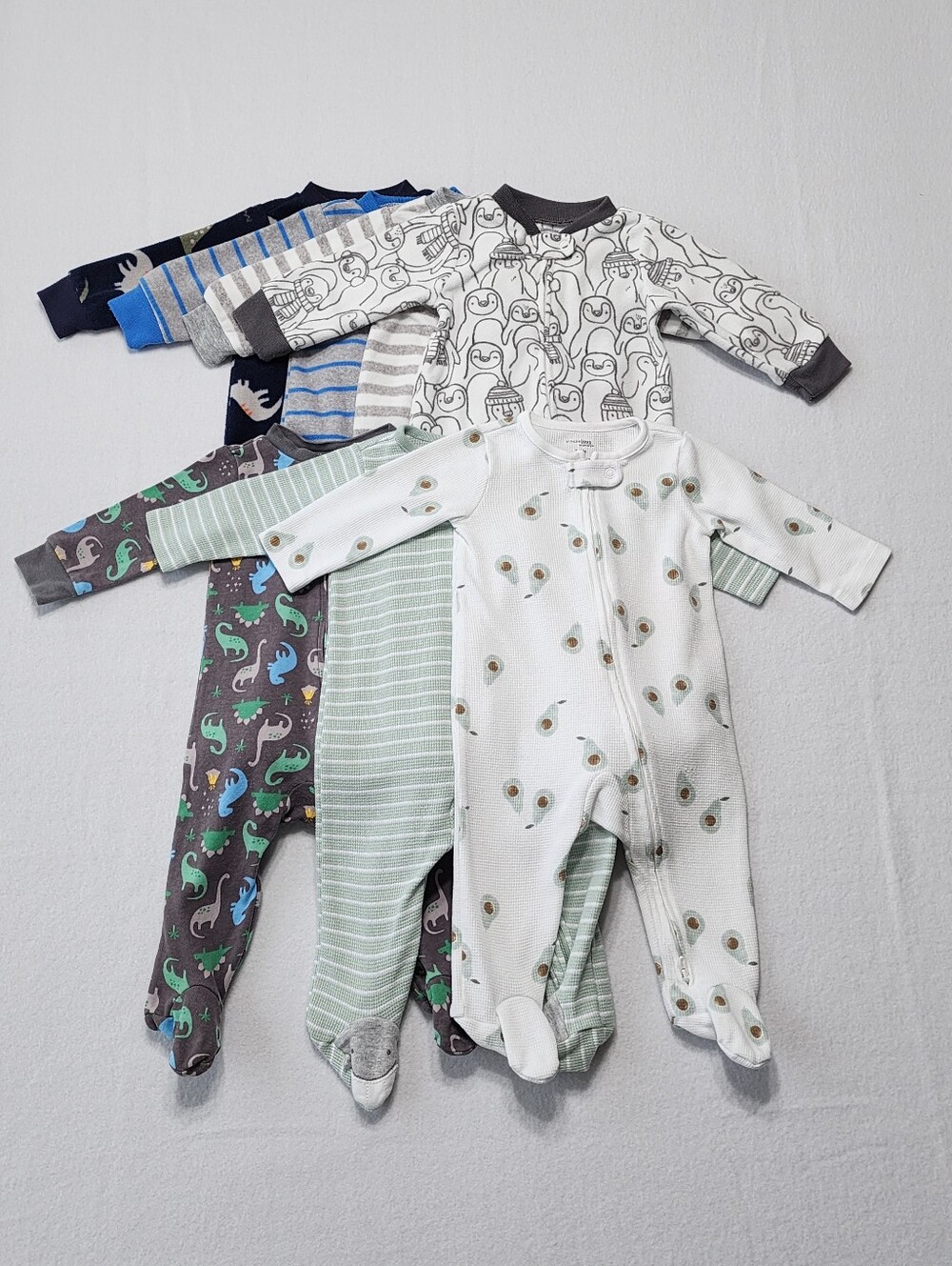 Simple Joys Carter’s 7Pc Baby Sleeper Lot 3-6M Fleece Footed Zip Pajamas